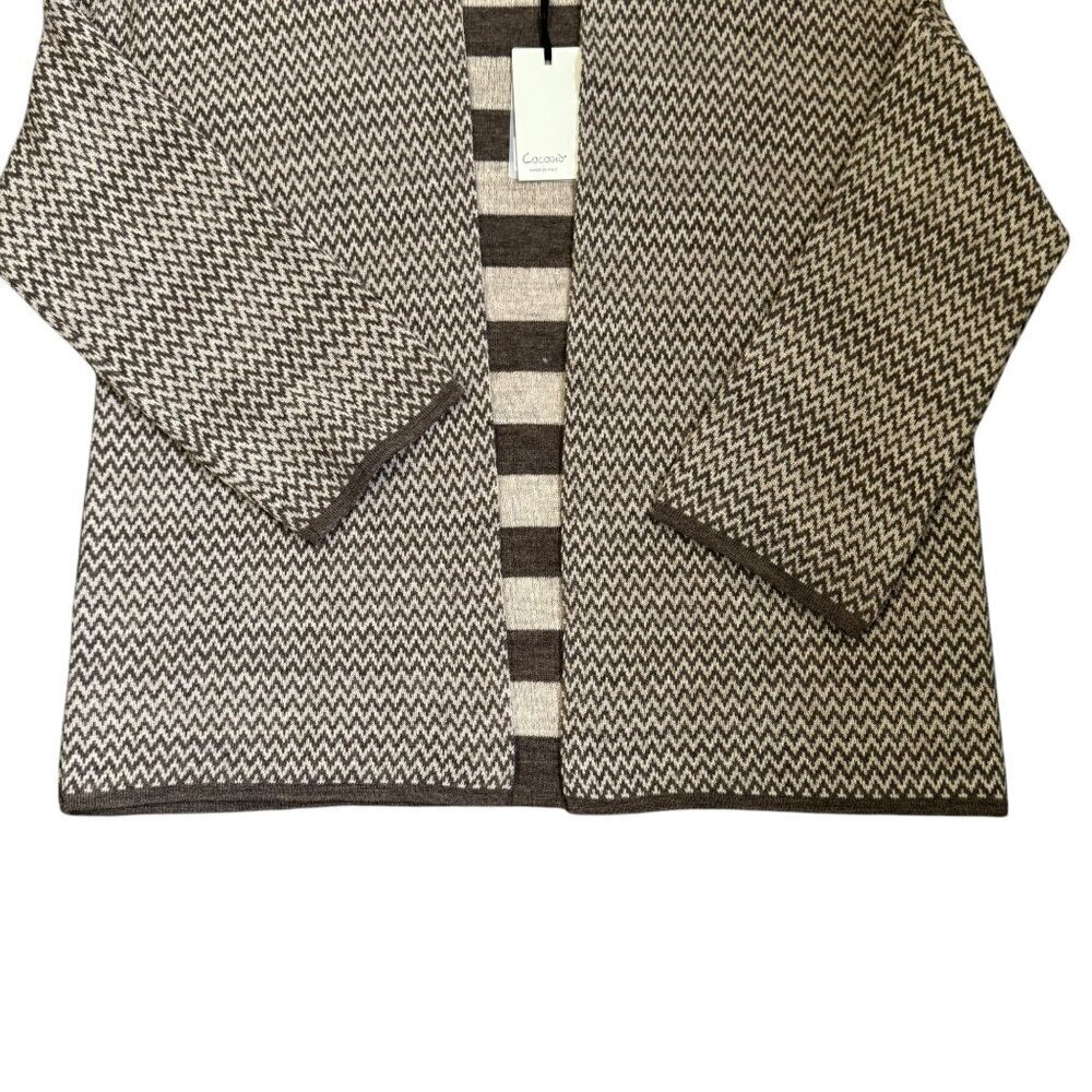 Cocogio Women's Open Front Cardigan Sleeve Length 3/4, Size M, Made in Italy - Picture 3 of 10